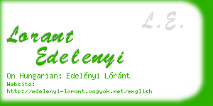lorant edelenyi business card